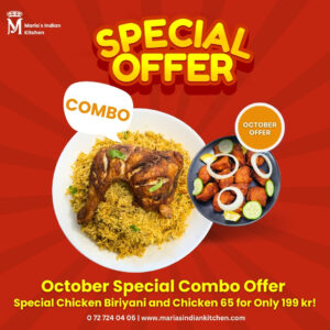 Read more about the article October Special Combo Offer: Biriyani and Chicken 65 for Only 199 kr!